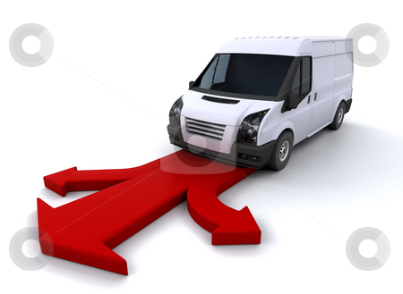 To use this stock image in your creative project, please select the size you need over to the right and click the "Add to Cart" button.
Your downloaded image will come with the Cutcaster watermark removed so don’t worry about the watermark you see on this page. Delivery van stock photo, Delivery van on arrows by Kirsty Pargeter