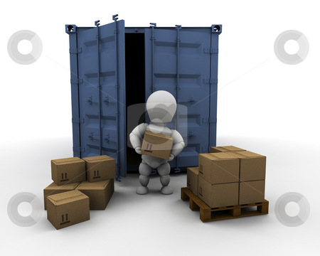 To use this stock image in your creative project, please select the size you need over to the right and click the "Add to Cart" button.
Your downloaded image will come with the Cutcaster watermark removed so don’t worry about the watermark you see on this page. Person unloading freight container stock photo, 3D render of someone unloading boxes from a freight container by Kirsty Pargeter