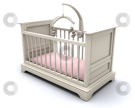 To use this stock image in your creative project, please select the size you need over to the right and click the "Add to Cart" button.
Your downloaded image will come with the Cutcaster watermark removed so don’t worry about the watermark you see on this page. Cot for baby girl stock photo, 3D render of a cot for a baby girl by Kirsty Pargeter