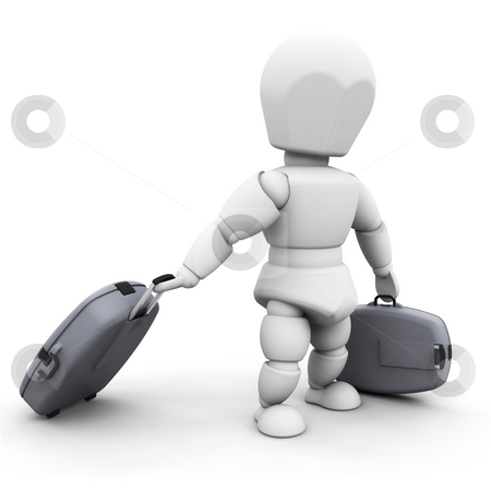 To use this stock image in your creative project, please select the size you need over to the right and click the "Add to Cart" button.
Your downloaded image will come with the Cutcaster watermark removed so don’t worry about the watermark you see on this page. Person with luggage stock photo, 3D render of someone with suitcases by Kirsty Pargeter