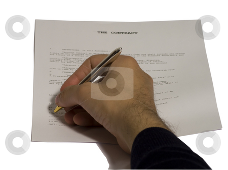 To use this stock image in your creative project, please select the size you need over to the right and click the "Add to Cart" button.
Your downloaded image will come with the Cutcaster watermark removed so don’t worry about the watermark you see on this page. Signing contract stock photo, Male hand signing a contract, on white background by Fabio Alcini