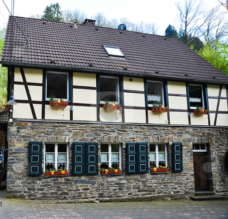 To use this stock image in your creative project, please select the size you need over to the right and click the "Add to Cart" button.
Your downloaded image will come with the Cutcaster watermark removed so don’t worry about the watermark you see on this page. Monschau stock photo, Half-timbered house in Monschau Germany by Jaime Pharr