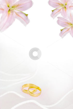 To use this stock image in your creative project, please select the size you need over to the right and click the "Add to Cart" button.
Your downloaded image will come with the Cutcaster watermark removed so don’t worry about the watermark you see on this page. Wedding invitation stock photo, Wedding invitation or greeting card blank with lily flowers and golden rings by Desislava Dimitrova