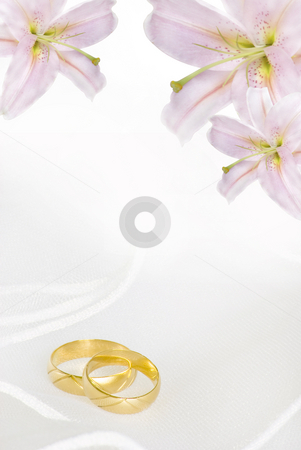 To use this stock image in your creative project, please select the size you need over to the right and click the "Add to Cart" button.
Your downloaded image will come with the Cutcaster watermark removed so don’t worry about the watermark you see on this page. Wedding invitation stock photo, Wedding invitation or greeting card blank with lily flowers and golden rings by Desislava Dimitrova