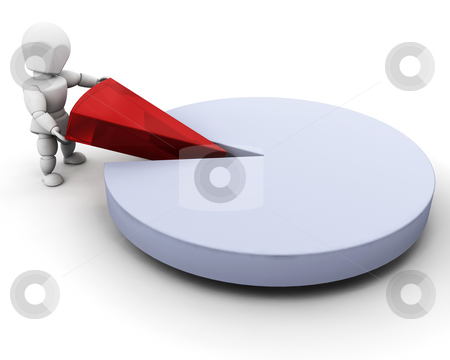 To use this stock image in your creative project, please select the size you need over to the right and click the "Add to Cart" button.
Your downloaded image will come with the Cutcaster watermark removed so don’t worry about the watermark you see on this page. Person with pie chart stock photo, 3D render of someone with a pie chart by Kirsty Pargeter