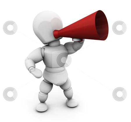 To use this stock image in your creative project, please select the size you need over to the right and click the "Add to Cart" button.
Your downloaded image will come with the Cutcaster watermark removed so don’t worry about the watermark you see on this page. Person with megaphone stock photo, 3D render of someone shouting in a megaphone by Kirsty Pargeter