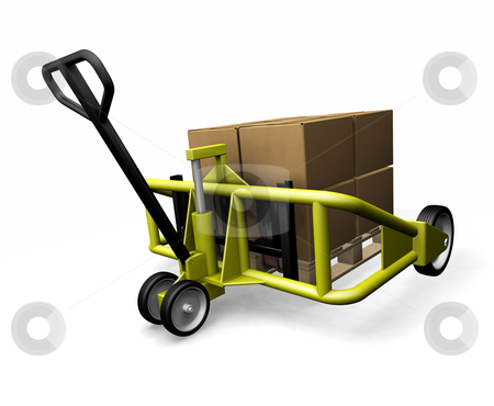 To use this stock image in your creative project, please select the size you need over to the right and click the "Add to Cart" button.
Your downloaded image will come with the Cutcaster watermark removed so don’t worry about the watermark you see on this page. Pallet truck stock photo, 3D render of a pallet truck with boxes by Kirsty Pargeter