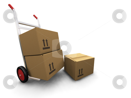 To use this stock image in your creative project, please select the size you need over to the right and click the "Add to Cart" button.
Your downloaded image will come with the Cutcaster watermark removed so don’t worry about the watermark you see on this page. Hand truck with boxes stock photo, 3D render of a hand truck with boxes by Kirsty Pargeter