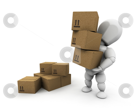 To use this stock image in your creative project, please select the size you need over to the right and click the "Add to Cart" button.
Your downloaded image will come with the Cutcaster watermark removed so don’t worry about the watermark you see on this page. Person carrying boxes stock photo, 3D render of someone carrying a stack of boxes by Kirsty Pargeter