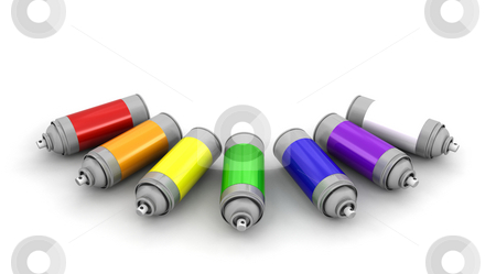 To use this stock image in your creative project, please select the size you need over to the right and click the "Add to Cart" button.
Your downloaded image will come with the Cutcaster watermark removed so don’t worry about the watermark you see on this page. Spray cans stock photo, 3D render of spray cans by Kirsty Pargeter