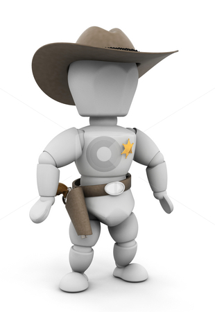 To use this stock image in your creative project, please select the size you need over to the right and click the "Add to Cart" button.
Your downloaded image will come with the Cutcaster watermark removed so don’t worry about the watermark you see on this page. Sheriff stock photo, 3D render of a sheriff by Kirsty Pargeter