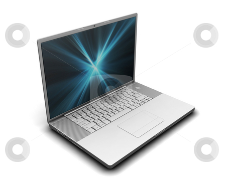 To use this stock image in your creative project, please select the size you need over to the right and click the "Add to Cart" button.
Your downloaded image will come with the Cutcaster watermark removed so don’t worry about the watermark you see on this page. Computer stock photo, 3D render of a computer with an abstract background on the screen by Kirsty Pargeter
