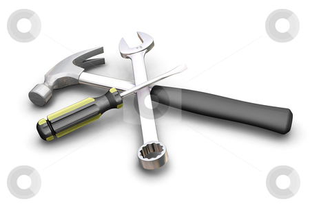 To use this stock image in your creative project, please select the size you need over to the right and click the "Add to Cart" button.
Your downloaded image will come with the Cutcaster watermark removed so don’t worry about the watermark you see on this page. Tools stock photo, 3D render of tools by Kirsty Pargeter