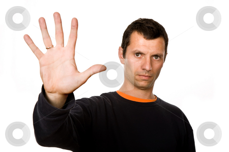 To use this stock image in your creative project, please select the size you need over to the right and click the "Add to Cart" button.
Your downloaded image will come with the Cutcaster watermark removed so don’t worry about the watermark you see on this page. Stop stock photo, Young man making stop with his hand by Rui Vale de Sousa