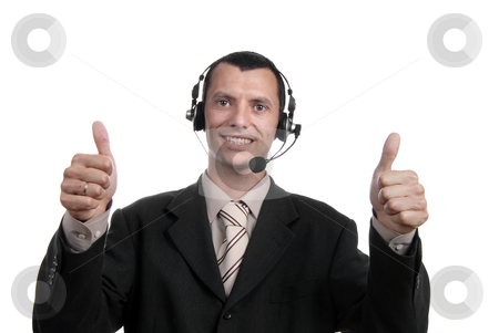 To use this stock image in your creative project, please select the size you need over to the right and click the "Add to Cart" button.
Your downloaded image will come with the Cutcaster watermark removed so don’t worry about the watermark you see on this page. Thumbs up stock photo, Young business man showing thumbs up isolated by Rui Vale de Sousa