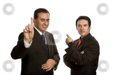 To use this stock image in your creative project, please select the size you need over to the right and click the "Add to Cart" button.
Your downloaded image will come with the Cutcaster watermark removed so don’t worry about the watermark you see on this page. Thumbs up stock photo, Two young business men portrait, focus on the left man by Rui Vale de Sousa