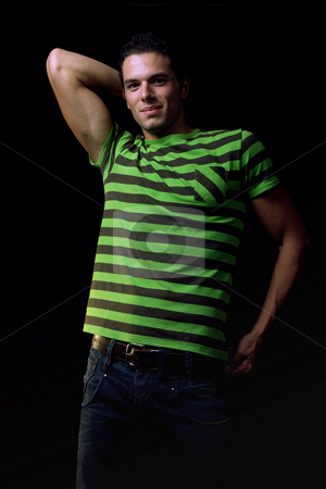 To use this stock image in your creative project, please select the size you need over to the right and click the "Add to Cart" button.
Your downloaded image will come with the Cutcaster watermark removed so don’t worry about the watermark you see on this page. Male with strong arms stock photo, Young musclular man portrait on black background by Rui Vale de Sousa