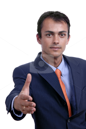 To use this stock image in your creative project, please select the size you need over to the right and click the "Add to Cart" button.
Your downloaded image will come with the Cutcaster watermark removed so don’t worry about the watermark you see on this page. Shake stock photo, Young man in suit offering to shake the hand by Rui Vale de Sousa