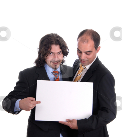 To use this stock image in your creative project, please select the size you need over to the right and click the "Add to Cart" button.
Your downloaded image will come with the Cutcaster watermark removed so don’t worry about the watermark you see on this page. Empty card stock photo, Two business men with an empty card by Rui Vale de Sousa