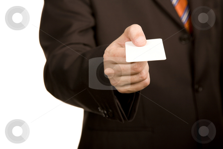To use this stock image in your creative project, please select the size you need over to the right and click the "Add to Cart" button.
Your downloaded image will come with the Cutcaster watermark removed so don’t worry about the watermark you see on this page. Card stock photo, Hand of businessman offering businesscard on white background by Rui Vale de Sousa