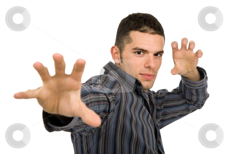 To use this stock image in your creative project, please select the size you need over to the right and click the "Add to Cart" button.
Your downloaded image will come with the Cutcaster watermark removed so don’t worry about the watermark you see on this page. Young man stock photo, Young man portrait in a white background by Rui Vale de Sousa
