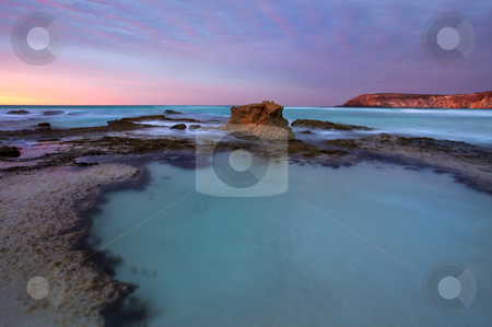 To use this stock image in your creative project, please select the size you need over to the right and click the "Add to Cart" button.
Your downloaded image will come with the Cutcaster watermark removed so don’t worry about the watermark you see on this page. Tidepool Dawn stock photo, Dawn breaks over a tidepool at Pennington Beach, Kangaroo Island, Australia by Mike Dawson
