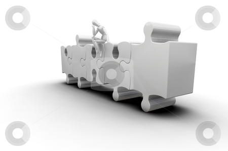 To use this stock image in your creative project, please select the size you need over to the right and click the "Add to Cart" button.
Your downloaded image will come with the Cutcaster watermark removed so don’t worry about the watermark you see on this page. Man on jigsaw stock photo, 3D render of man on jigsaw pieces by Kirsty Pargeter