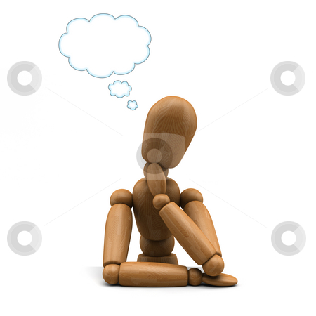 To use this stock image in your creative project, please select the size you need over to the right and click the "Add to Cart" button.
Your downloaded image will come with the Cutcaster watermark removed so don’t worry about the watermark you see on this page. Mannequin Daydreaming stock photo, 3D image of a wooden mannequin daydreaming by Vasilis Akoinoglou