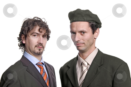 To use this stock image in your creative project, please select the size you need over to the right and click the "Add to Cart" button.
Your downloaded image will come with the Cutcaster watermark removed so don’t worry about the watermark you see on this page. Team stock photo, Two young business men portrait on white by Rui Vale de Sousa