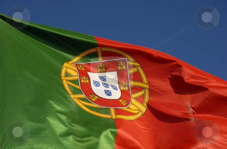 To use this stock image in your creative project, please select the size you need over to the right and click the "Add to Cart" button.
Your downloaded image will come with the Cutcaster watermark removed so don’t worry about the watermark you see on this page. Flag stock photo, Real portuguese flag detail with blue sky by Rui Vale de Sousa