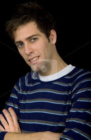 To use this stock image in your creative project, please select the size you need over to the right and click the "Add to Cart" button.
Your downloaded image will come with the Cutcaster watermark removed so don’t worry about the watermark you see on this page. Happy stock photo, Young casual man against a black background by Rui Vale de Sousa