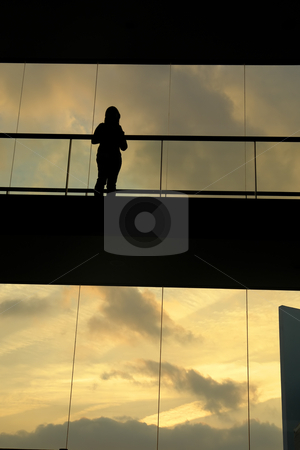 To use this stock image in your creative project, please select the size you need over to the right and click the "Add to Cart" button.
Your downloaded image will come with the Cutcaster watermark removed so don’t worry about the watermark you see on this page. Silhouette stock photo, Woman in the modern buildind at sunset by Rui Vale de Sousa