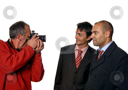 To use this stock image in your creative project, please select the size you need over to the right and click the "Add to Cart" button.
Your downloaded image will come with the Cutcaster watermark removed so don’t worry about the watermark you see on this page. Photographer stock photo, Photographer in studio isolated on white background by Rui Vale de Sousa