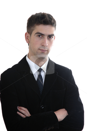 To use this stock image in your creative project, please select the size you need over to the right and click the "Add to Cart" button.
Your downloaded image will come with the Cutcaster watermark removed so don’t worry about the watermark you see on this page. Stand stock photo, Young business man standing in a white background by Rui Vale de Sousa
