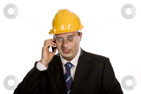 To use this stock image in your creative project, please select the size you need over to the right and click the "Add to Cart" button.
Your downloaded image will come with the Cutcaster watermark removed so don’t worry about the watermark you see on this page. Calling stock photo, An engineer with yellow hat, isolated on white by Rui Vale de Sousa