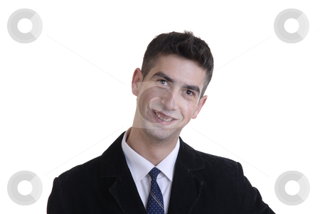 To use this stock image in your creative project, please select the size you need over to the right and click the "Add to Cart" button.
Your downloaded image will come with the Cutcaster watermark removed so don’t worry about the watermark you see on this page. Happy stock photo, Happy young business man alone in white background by Rui Vale de Sousa