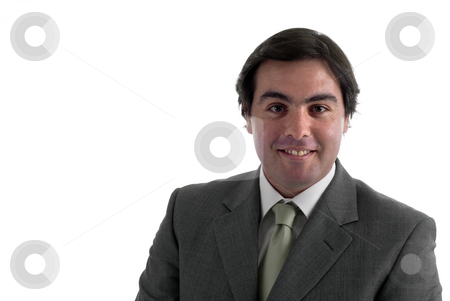 To use this stock image in your creative project, please select the size you need over to the right and click the "Add to Cart" button.
Your downloaded image will come with the Cutcaster watermark removed so don’t worry about the watermark you see on this page. Smile stock photo, Young business man portrait on white background by Rui Vale de Sousa