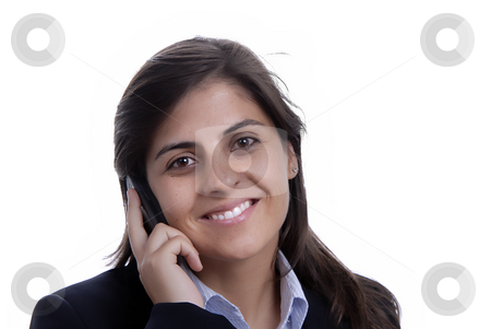 To use this stock image in your creative project, please select the size you need over to the right and click the "Add to Cart" button.
Your downloaded image will come with the Cutcaster watermark removed so don’t worry about the watermark you see on this page. Calling stock photo, Young business woman on the phone isolated on white by Rui Vale de Sousa