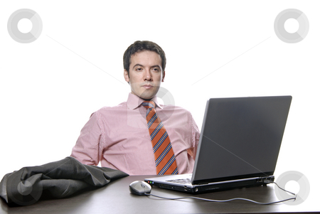 To use this stock image in your creative project, please select the size you need over to the right and click the "Add to Cart" button.
Your downloaded image will come with the Cutcaster watermark removed so don’t worry about the watermark you see on this page. Bored stock photo, Young bored business man working with is laptop by Rui Vale de Sousa