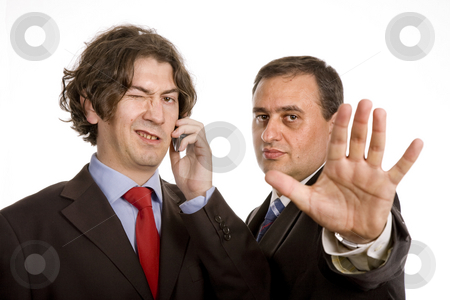 To use this stock image in your creative project, please select the size you need over to the right and click the "Add to Cart" button.
Your downloaded image will come with the Cutcaster watermark removed so don’t worry about the watermark you see on this page. Business men stock photo, Two young business men portrait on white. by Rui Vale de Sousa