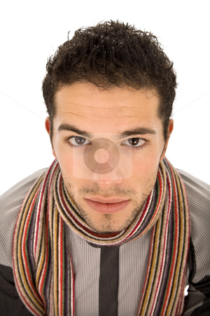 To use this stock image in your creative project, please select the size you need over to the right and click the "Add to Cart" button.
Your downloaded image will come with the Cutcaster watermark removed so don’t worry about the watermark you see on this page. Looking up stock photo, Young man portrait, isolated on white background by Rui Vale de Sousa