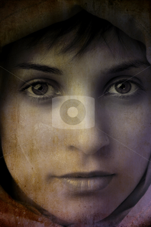 To use this stock image in your creative project, please select the size you need over to the right and click the "Add to Cart" button.
Your downloaded image will come with the Cutcaster watermark removed so don’t worry about the watermark you see on this page. Grunge stock photo, Digital work with a beautiful girl face in grunge background by Rui Vale de Sousa