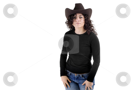 To use this stock image in your creative project, please select the size you need over to the right and click the "Add to Cart" button.
Your downloaded image will come with the Cutcaster watermark removed so don’t worry about the watermark you see on this page. Woman stock photo, Pretty young woman with a hat isolated on white by Rui Vale de Sousa