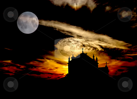 To use this stock image in your creative project, please select the size you need over to the right and click the "Add to Cart" button.
Your downloaded image will come with the Cutcaster watermark removed so don’t worry about the watermark you see on this page. Church stock photo, Church at the beach with full moon by Rui Vale de Sousa