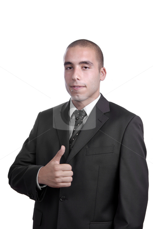 To use this stock image in your creative project, please select the size you need over to the right and click the "Add to Cart" button.
Your downloaded image will come with the Cutcaster watermark removed so don’t worry about the watermark you see on this page. Thumb up stock photo, Young business man showing thumb up isolated by Rui Vale de Sousa