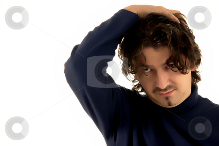 To use this stock image in your creative project, please select the size you need over to the right and click the "Add to Cart" button.
Your downloaded image will come with the Cutcaster watermark removed so don’t worry about the watermark you see on this page. Headache stock photo, Young man portrait with a headache in white background by Rui Vale de Sousa