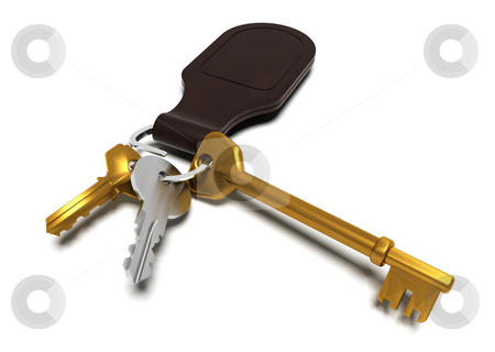 To use this stock image in your creative project, please select the size you need over to the right and click the "Add to Cart" button.
Your downloaded image will come with the Cutcaster watermark removed so don’t worry about the watermark you see on this page. Keyring stock photo, 3D render of keys by Kirsty Pargeter
