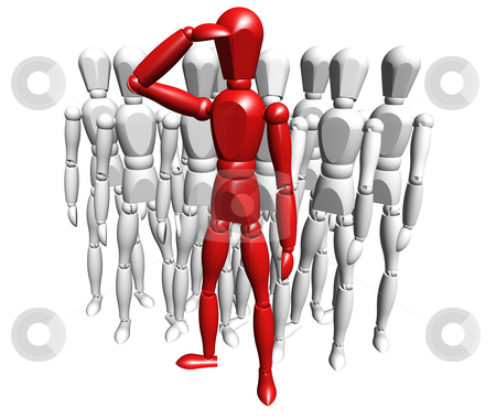 To use this stock image in your creative project, please select the size you need over to the right and click the "Add to Cart" button.
Your downloaded image will come with the Cutcaster watermark removed so don’t worry about the watermark you see on this page. Leadership stock photo, 3D render of one person leading a group by Kirsty Pargeter