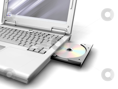 To use this stock image in your creative project, please select the size you need over to the right and click the "Add to Cart" button.
Your downloaded image will come with the Cutcaster watermark removed so don’t worry about the watermark you see on this page. Disk drive stock photo, 3D render of a CD drive on a laptop by Kirsty Pargeter