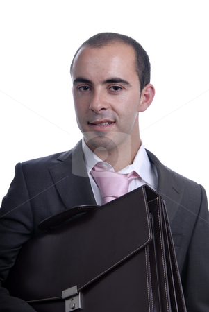 To use this stock image in your creative project, please select the size you need over to the right and click the "Add to Cart" button.
Your downloaded image will come with the Cutcaster watermark removed so don’t worry about the watermark you see on this page. Suitcase stock photo, Young businessman with a suitcase isolated on white by Rui Vale de Sousa